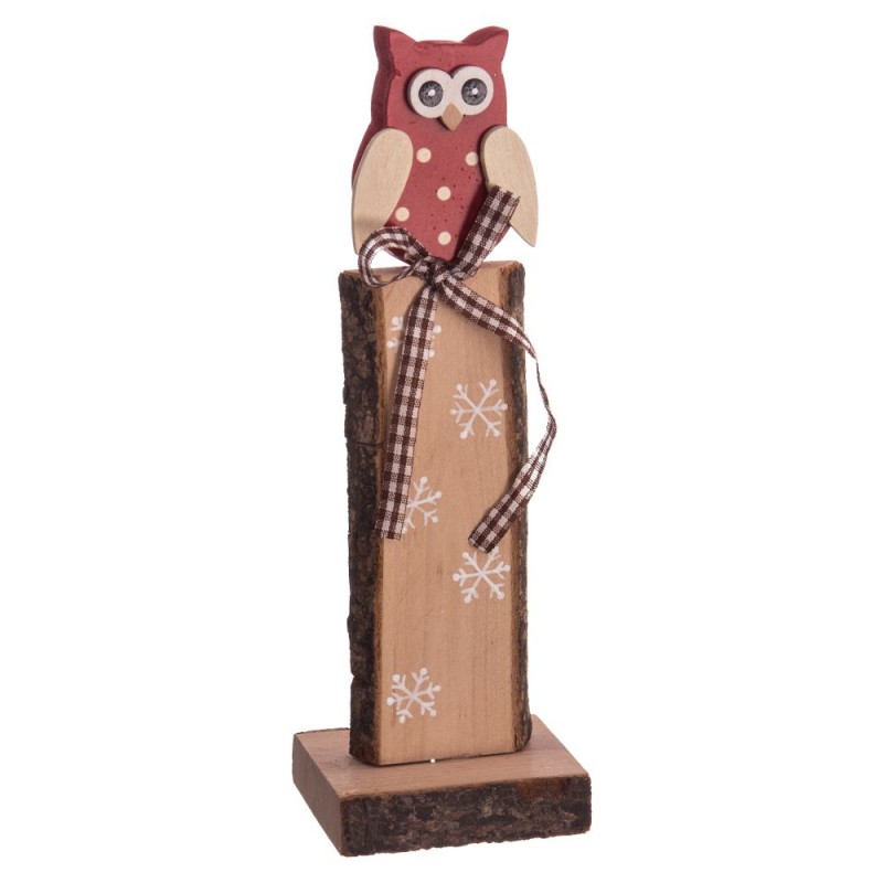 Socle hibou en bois 6 80 x 4 80 x 20 cm