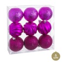 S 9 boules fuchsia formes 6 x 6 x 6 cm