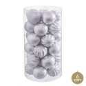 S 30 boules argent mat paillettes paillettes 6 x 6 x 6 cm