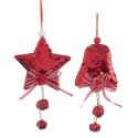 Pendentif paillettes mousse rouge 2 m 8 x 11 cm