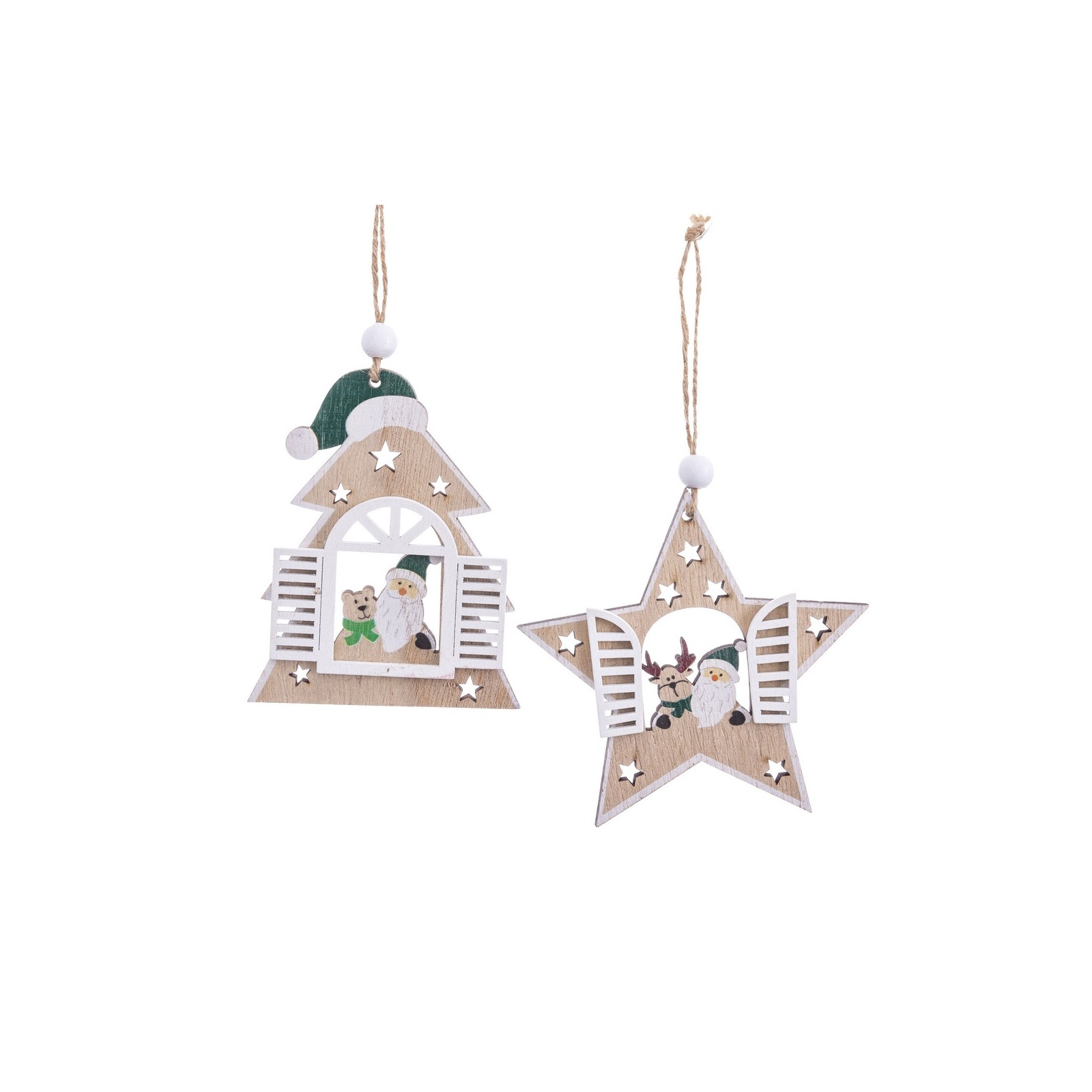 Pendentif figurines en bois 2 m 7 x 0 80 x 8 cm