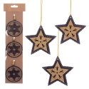 S 3 pendentif figurines en bois noir 2 m 10 x 10 cm