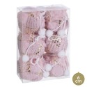 S 6 boules damier mousse rose 6 x 6 x 6 cm