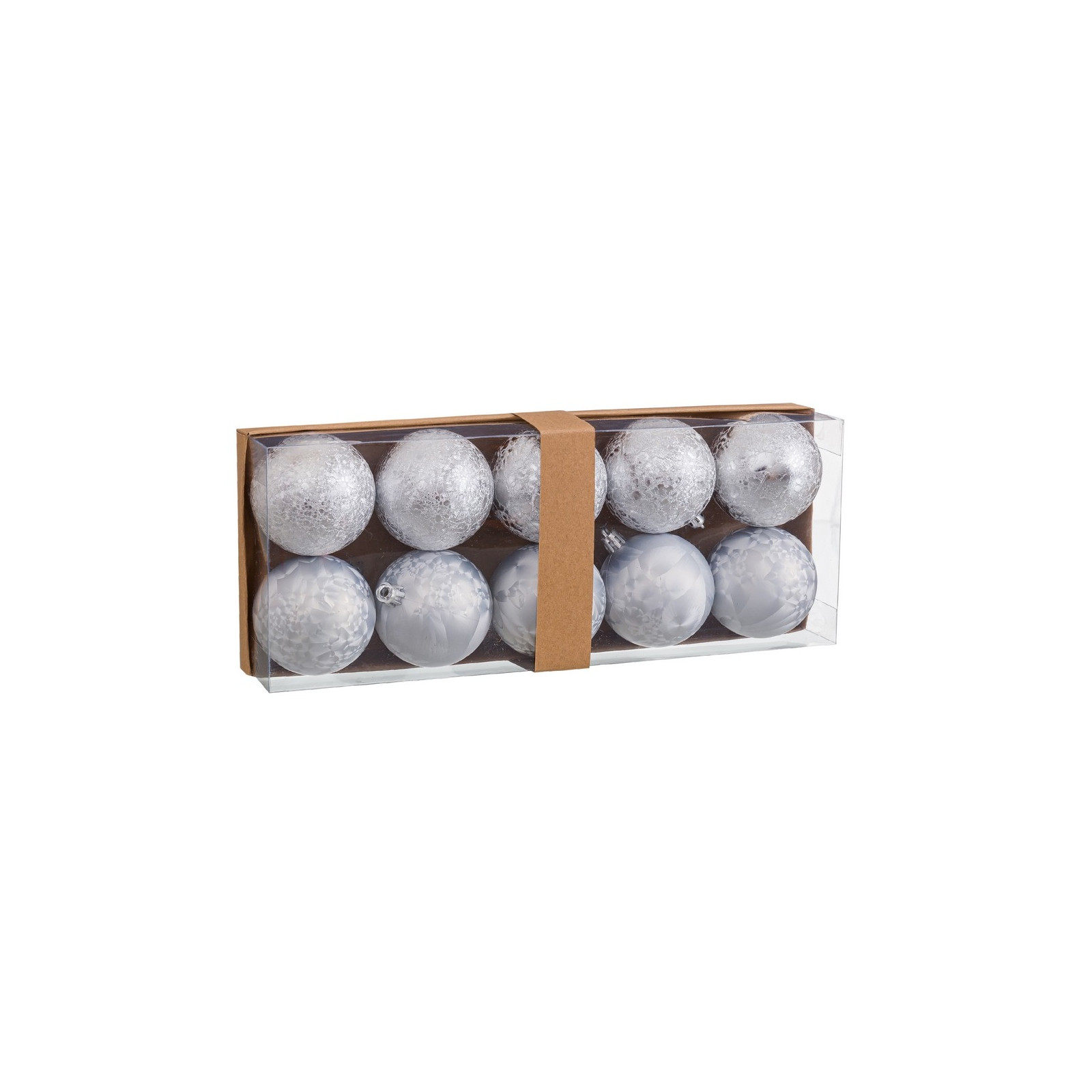 S 10 boules d eau en plastique argenté 6 x 6 x 6 cm