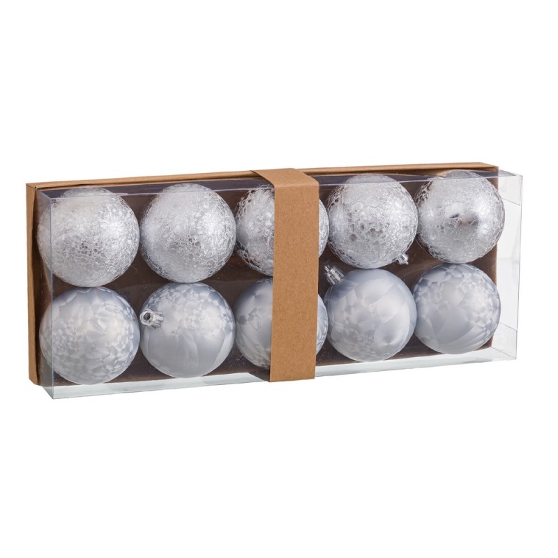 S 10 boules d eau en plastique argenté 6 x 6 x 6 cm