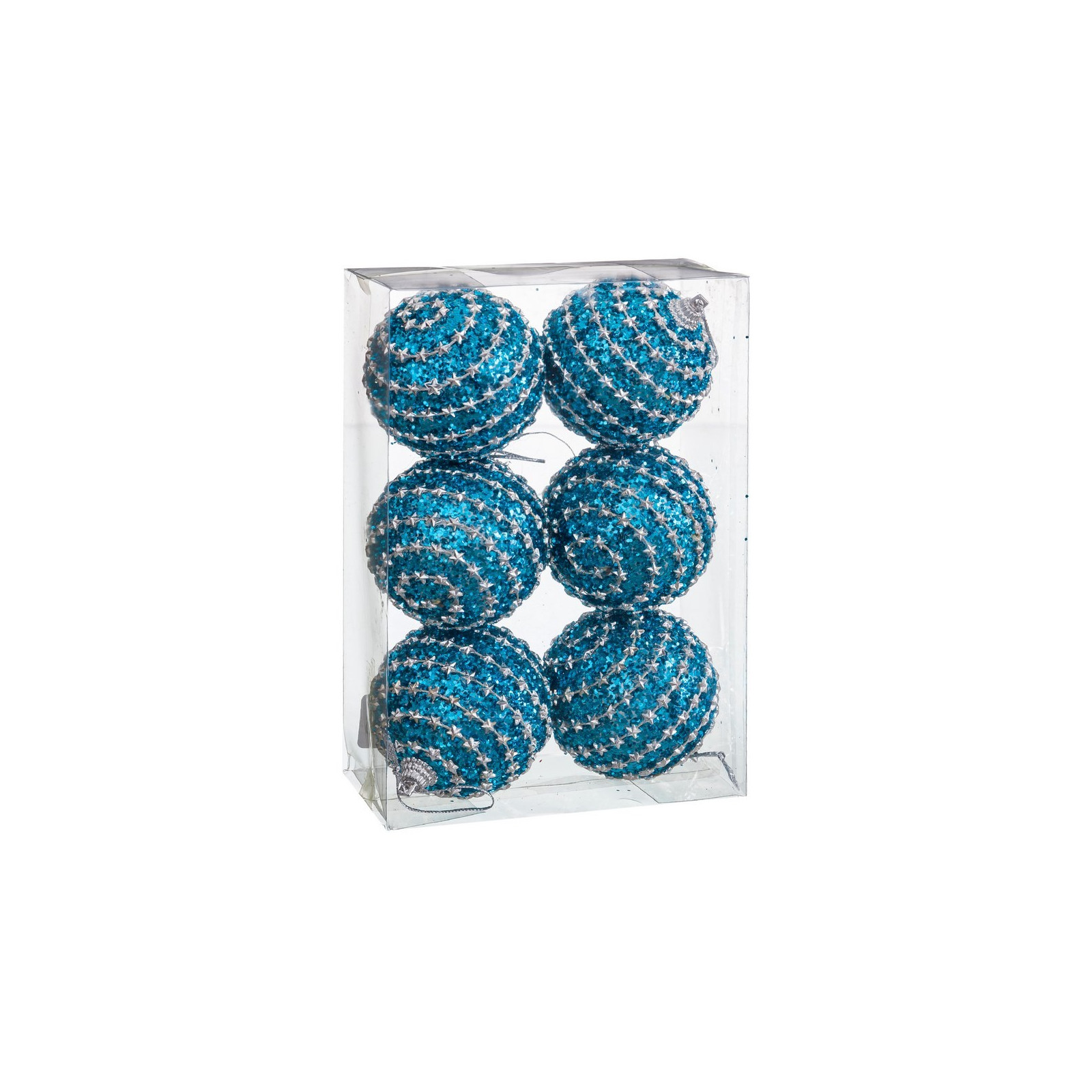 S 6 boules polyfoam turquoise 6 x 6 x 6 cm