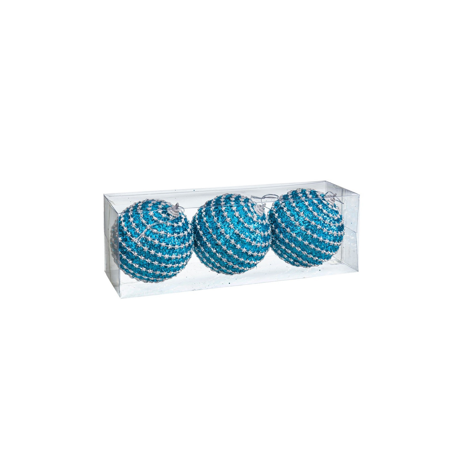 S 3 boules polyfoam turquoise 8 x 8 x 8 cm