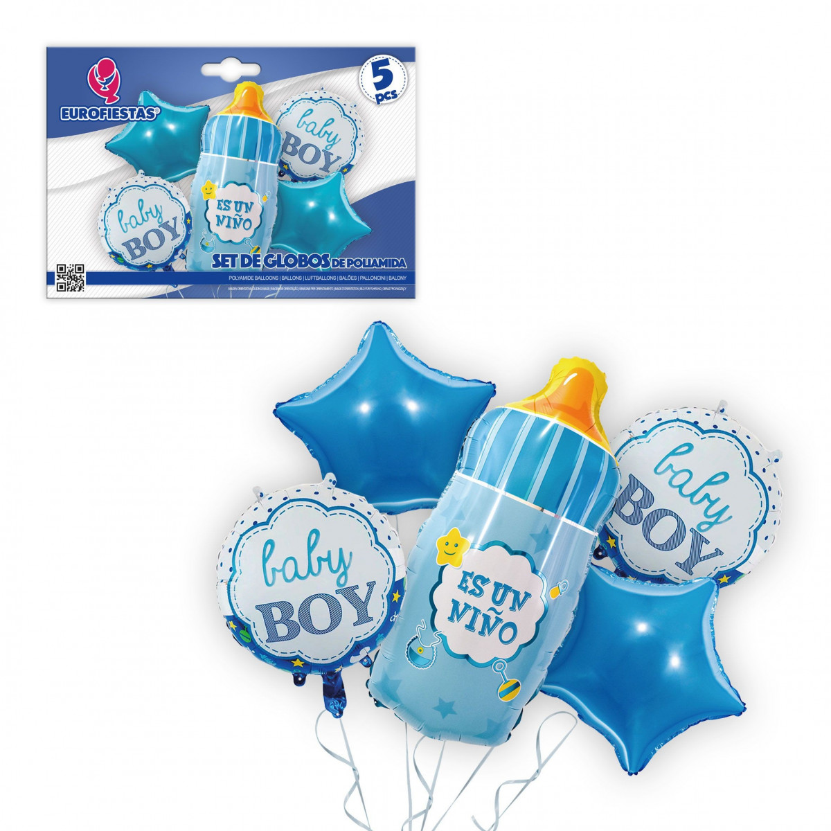 Lot de ballons biberon bébé garçon en polyamide