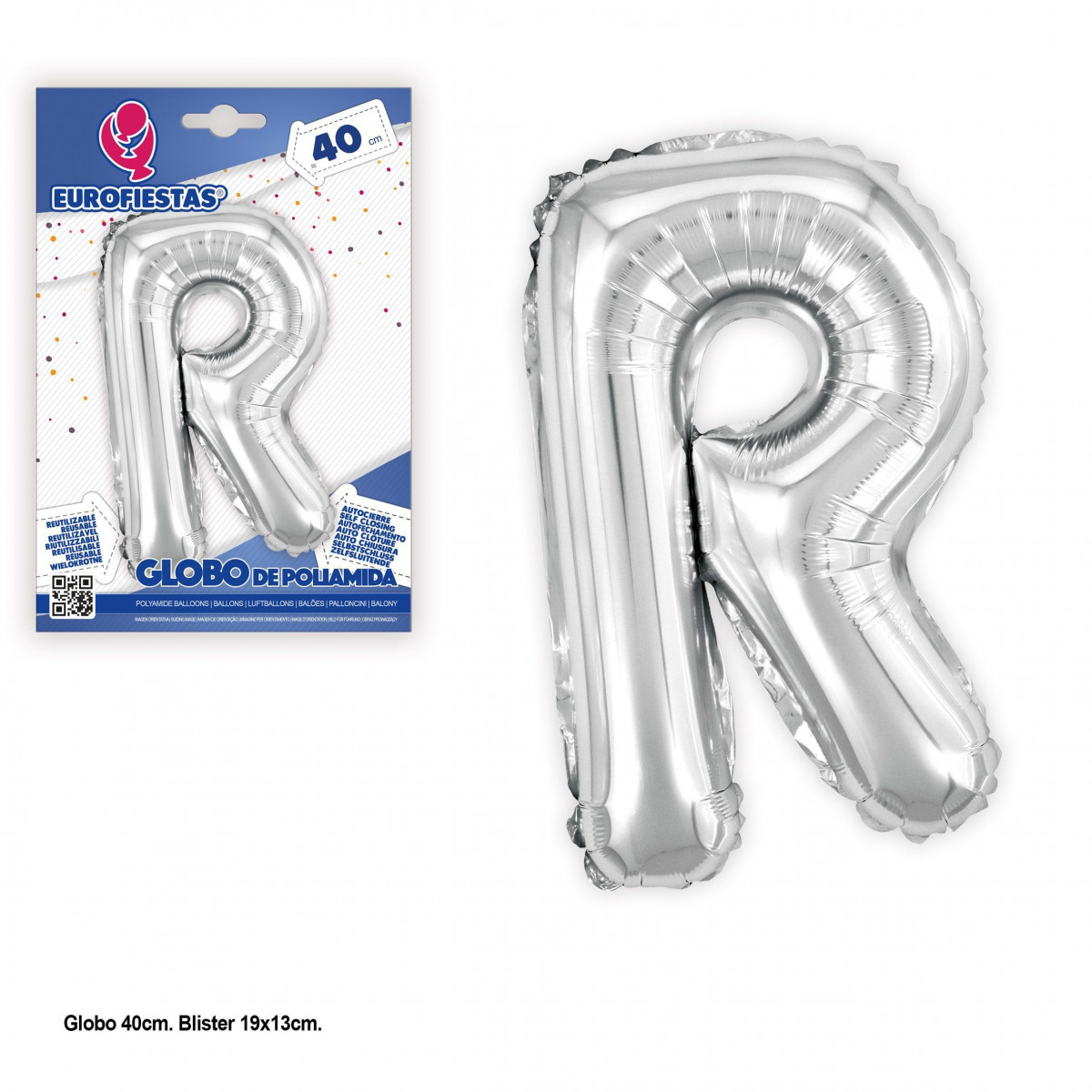 Ballon polyamide 40cm paillettes argent r