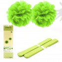 Pendentif pompon 2u. 30cm vert