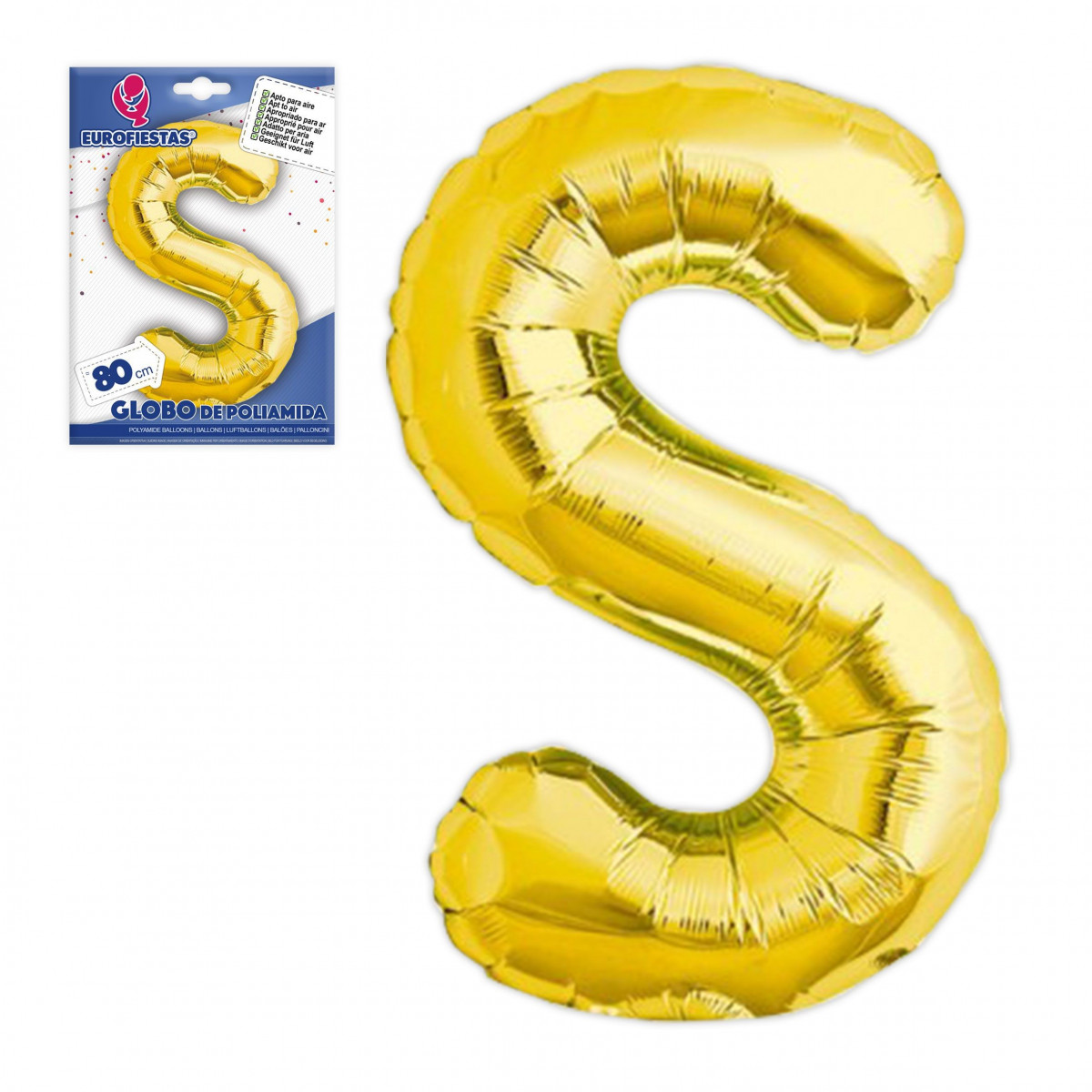 Ballon en polyamide hauteur lettre s ˜80cm.