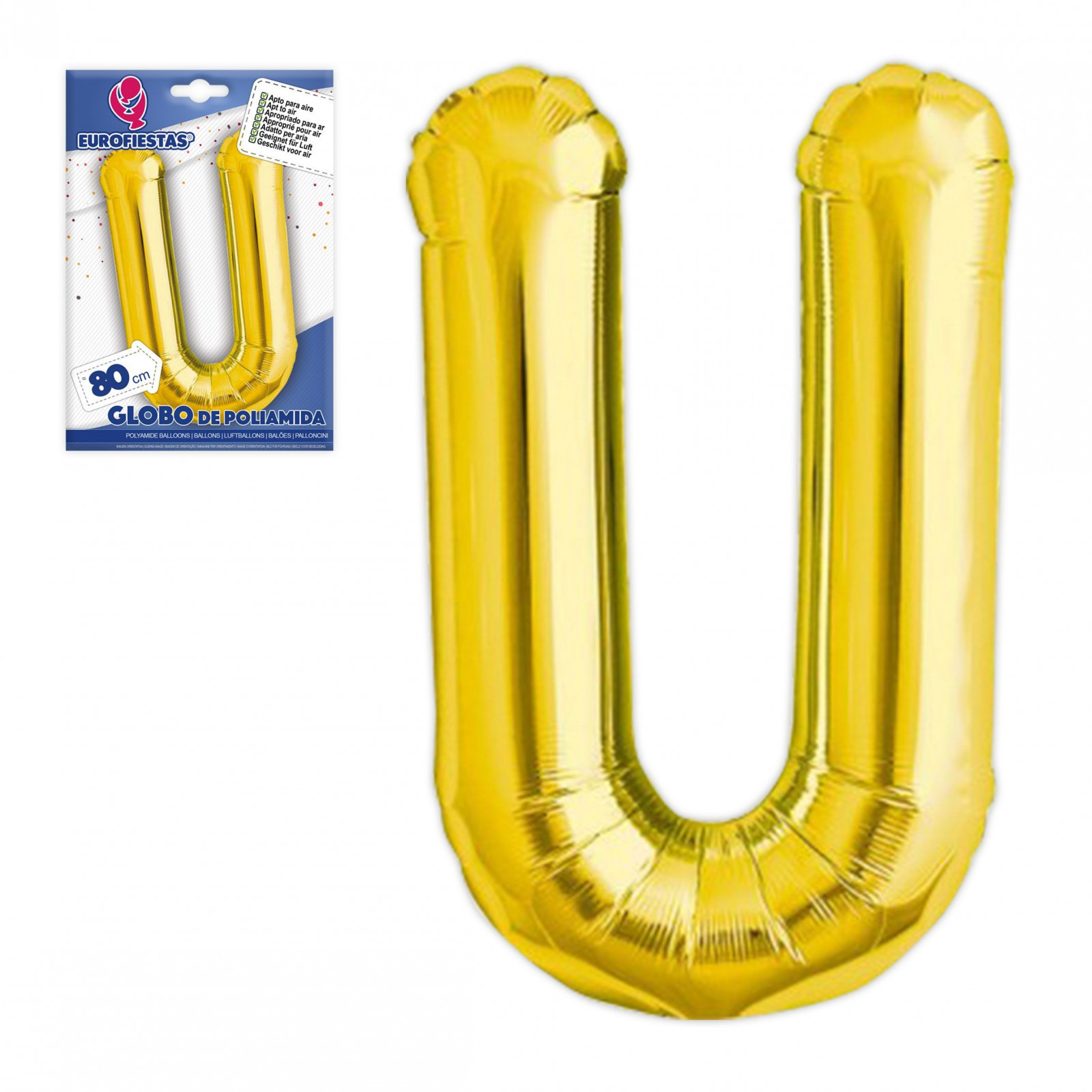 Ballon en polyamide lettre u hauteur ˜80cm.