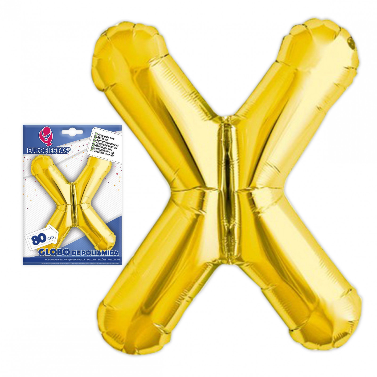 Ballon en polyamide lettre x hauteur ˜80cm.