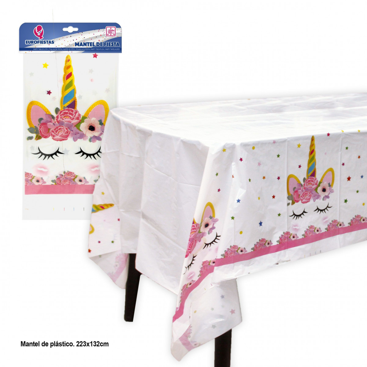 Nappe 220x132cm licorne