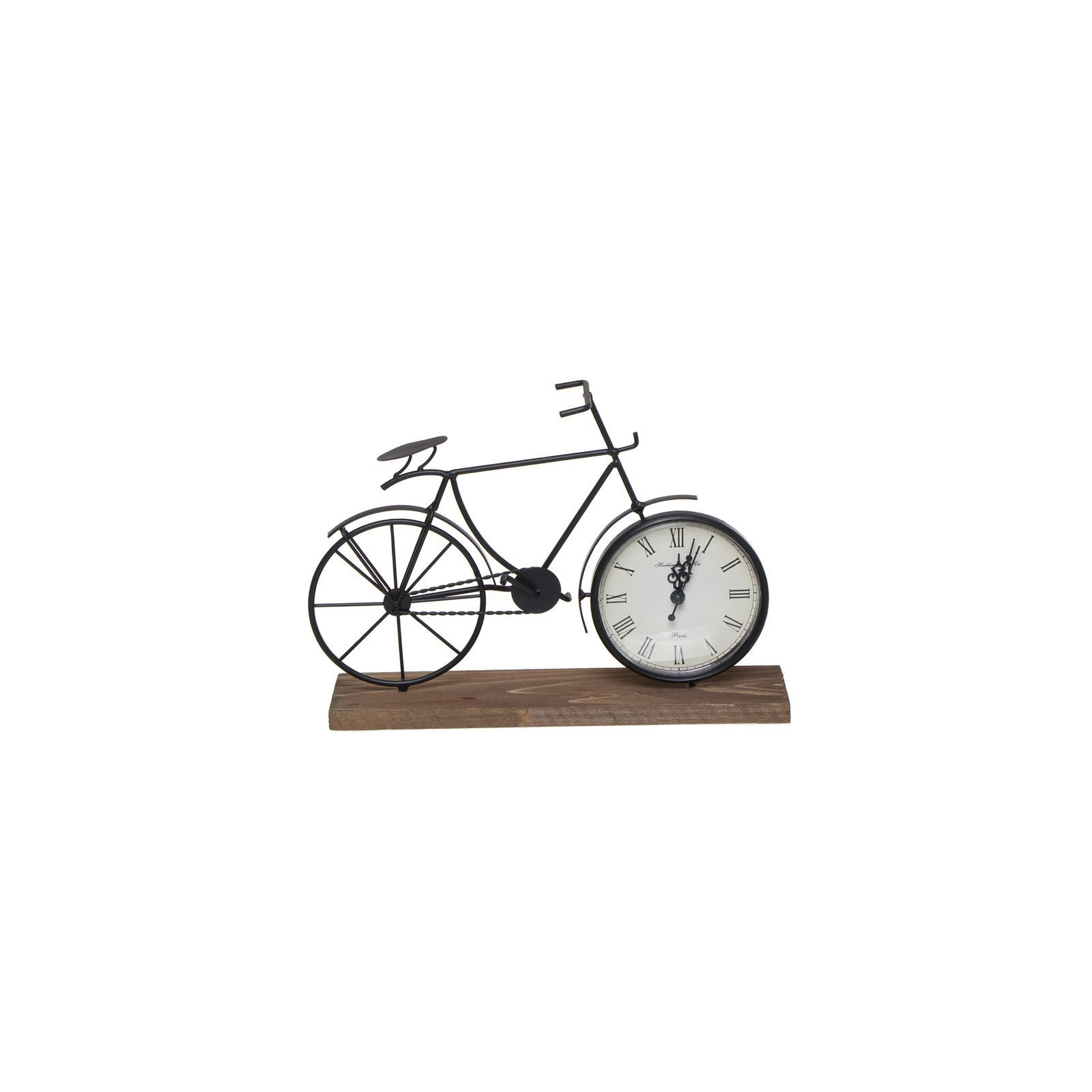 Horloge en forme de vélo sur socle