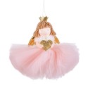 Pendentif poupee en tissu rose 16 x 16 cm