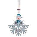 Pendentif bonhomme de neige en bois 14 x 12 x 0.70 cm