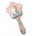 Brosse démêlante en forme d étoile licorne avec confettis à l intérieur