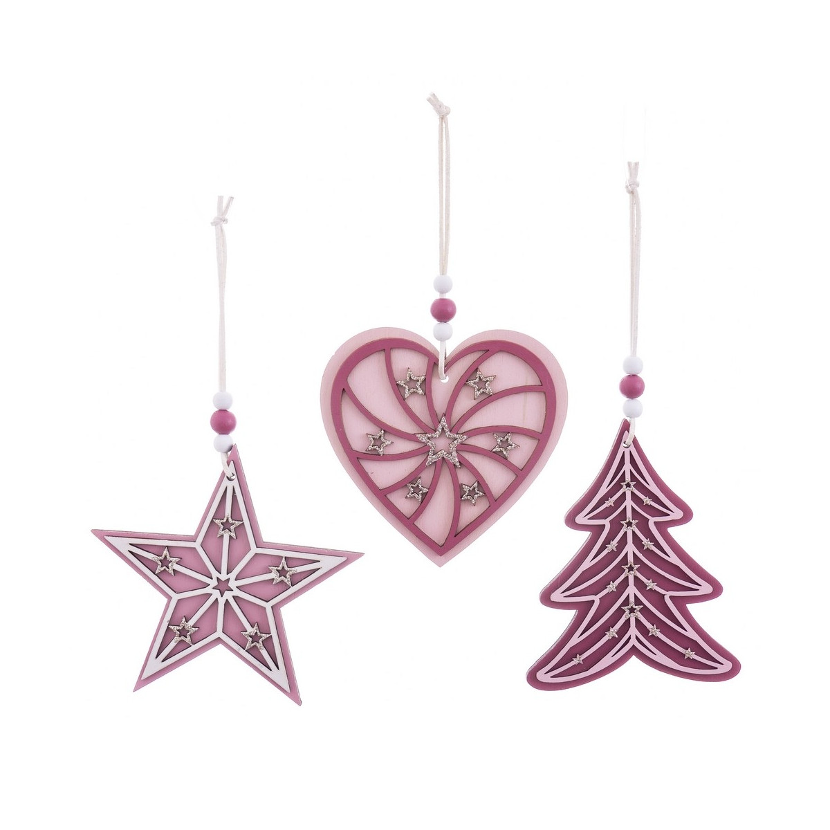 Pendentif de noël en bois assorti