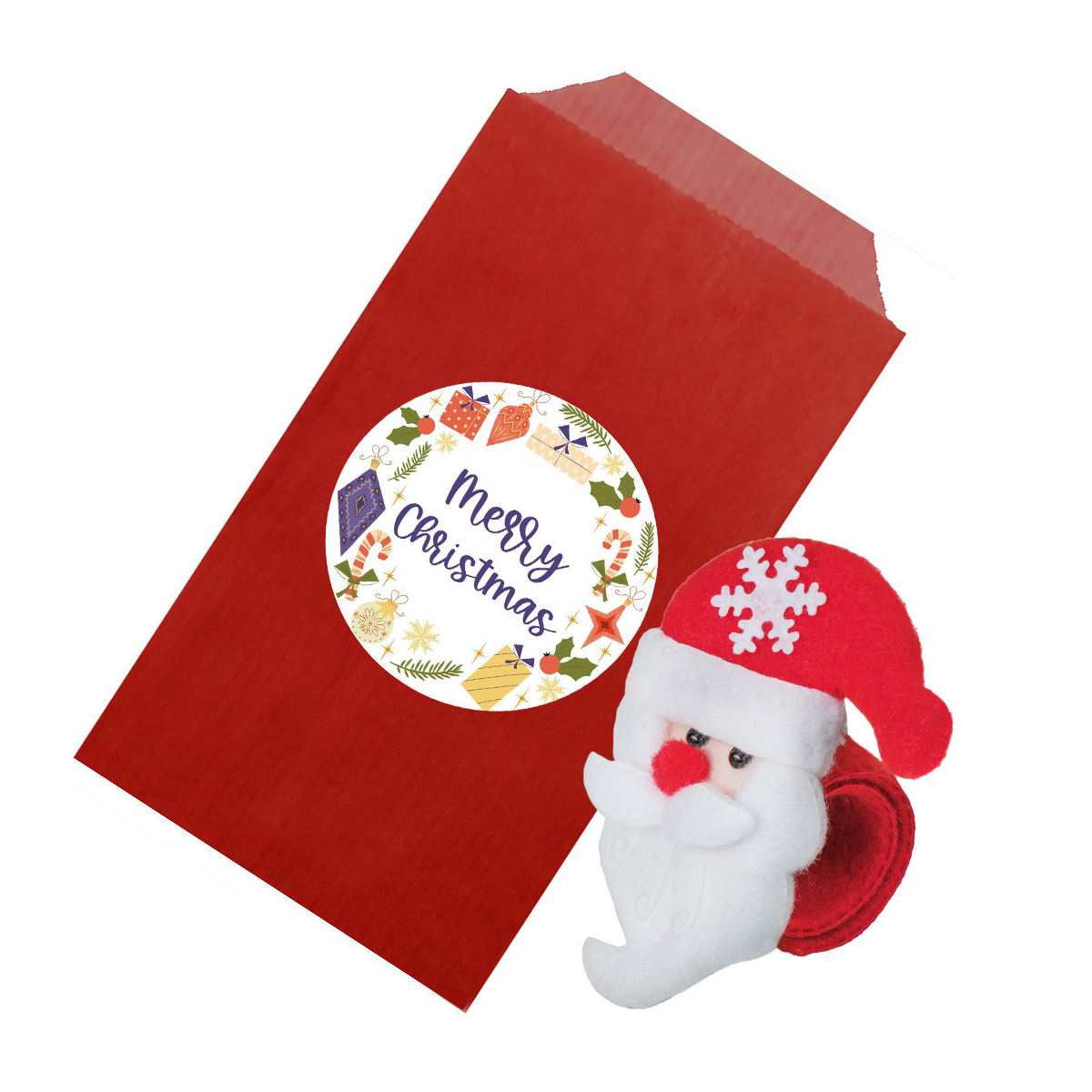 Enveloppe cadeau Père Noël 16 x 24 x 0,5 x 0,5 avec autocollants - 10 pcs.  par 3,25 €