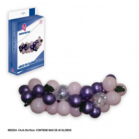 Arche de ballons lilas bio