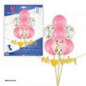 Ensemble de ballons et guirlandes Oh baby roses