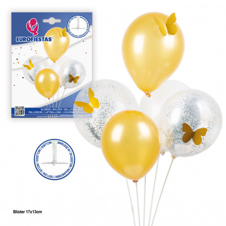 arche ballons bio bleu argent