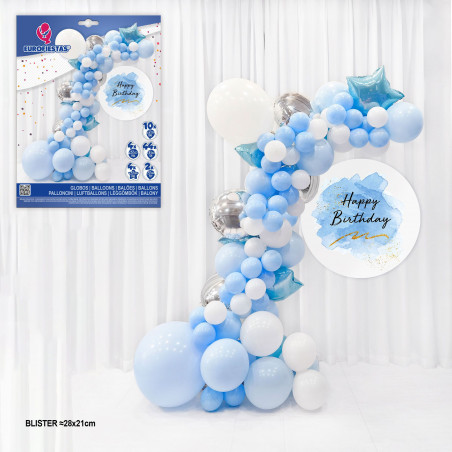 arche ballons bio bleu argent