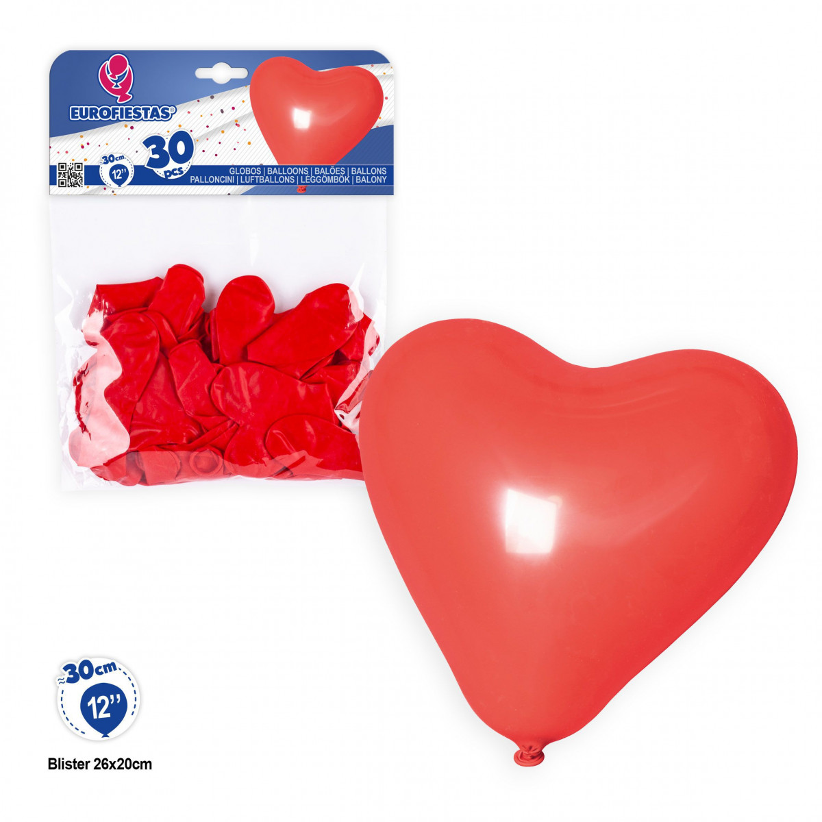 Ballons en forme de coeur rouge 30pcs