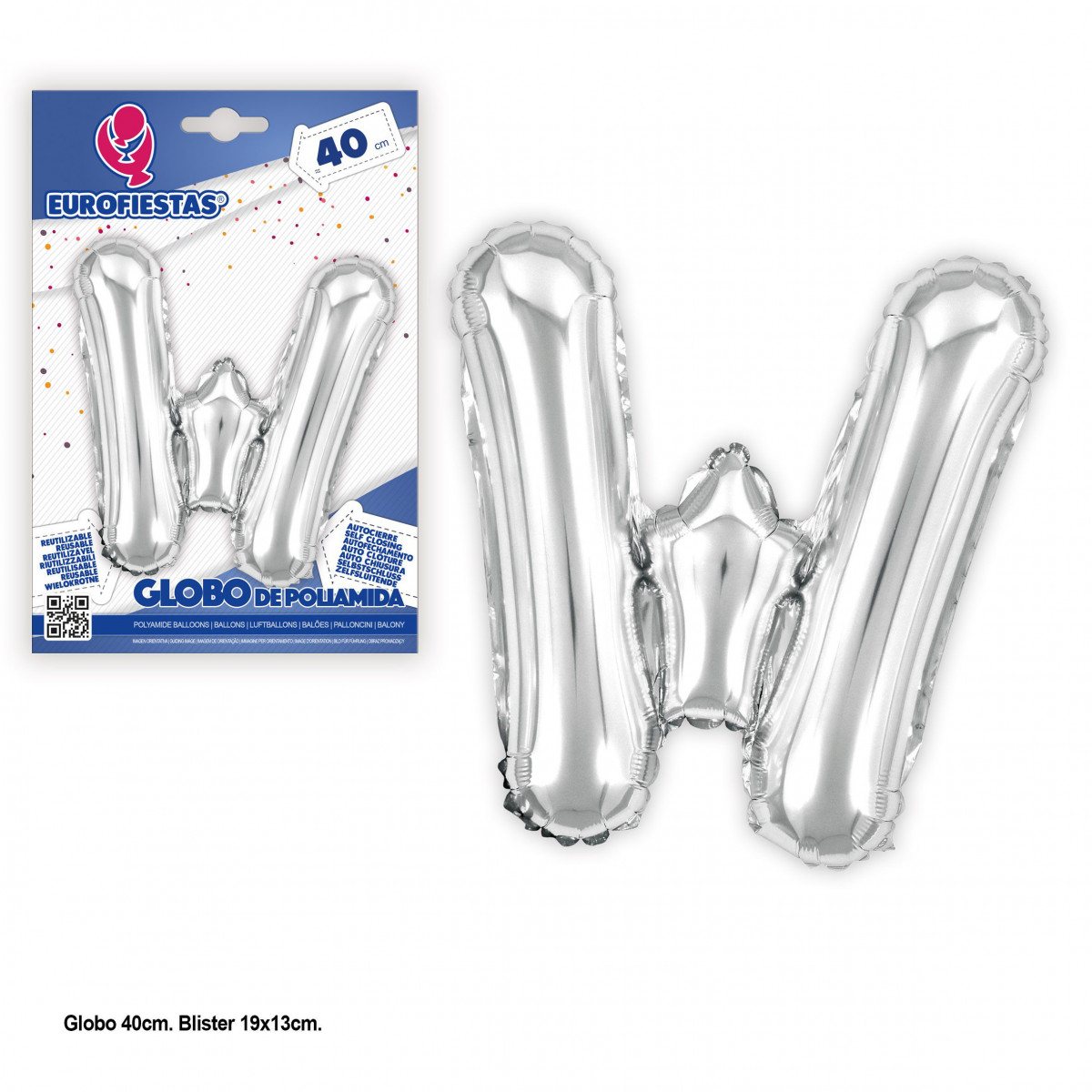 Ballon aluminium 40cm argent brillant w