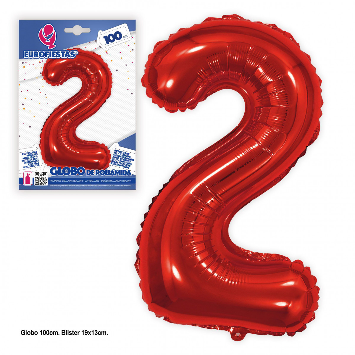 Ballon aluminium 1m rouge 2