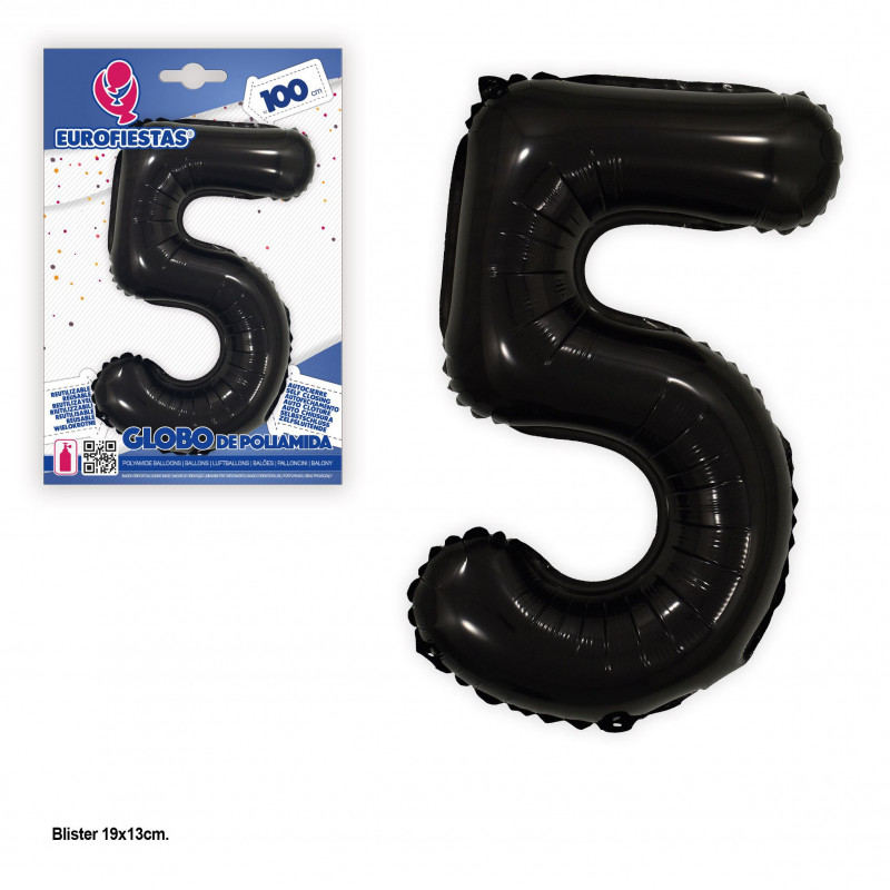 Ballon aluminium 1m noir nº 5