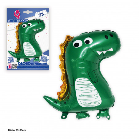 Ballon aluminium 73x58cm dino enfant vert