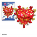 Ballon aluminium 64cm déco coeur Je t'aime