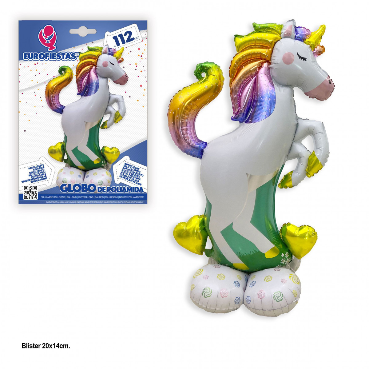 Ballon aluminium 112cm base licorne