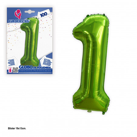 Ballon aluminium 1m vert n°1