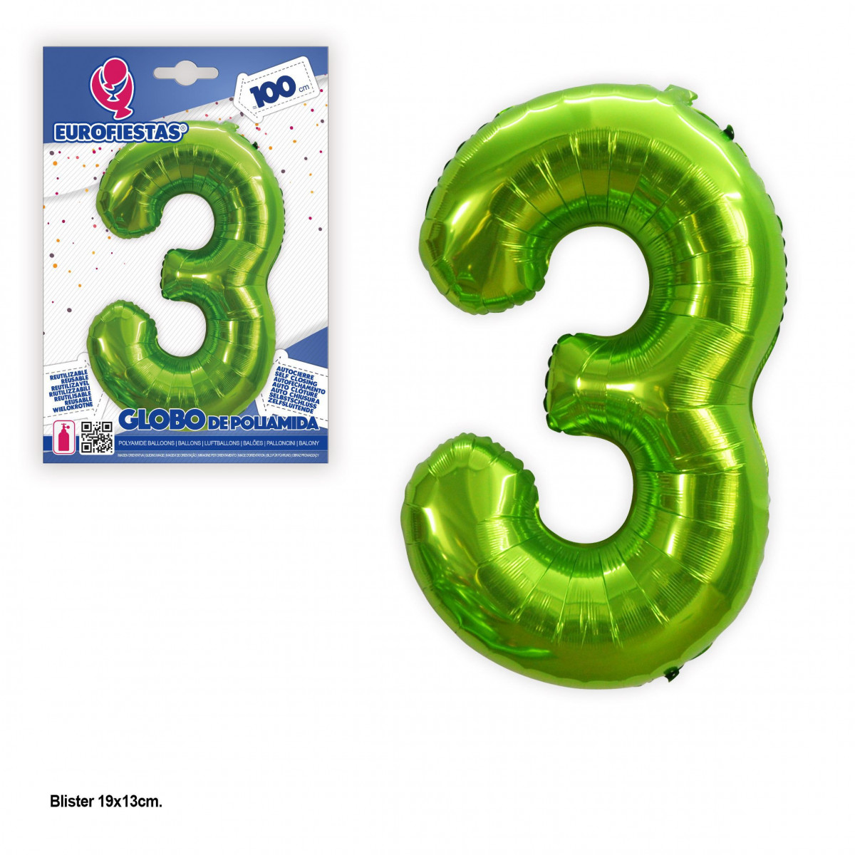 Ballon aluminium 1m vert n°3