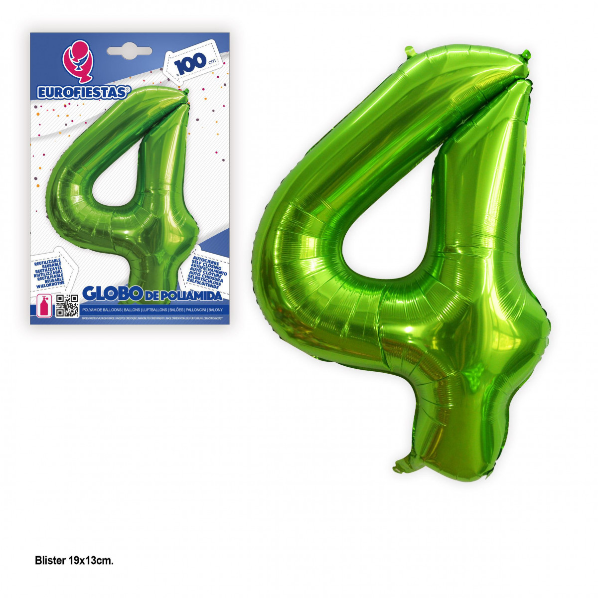 Ballon aluminium 1m vert n°4