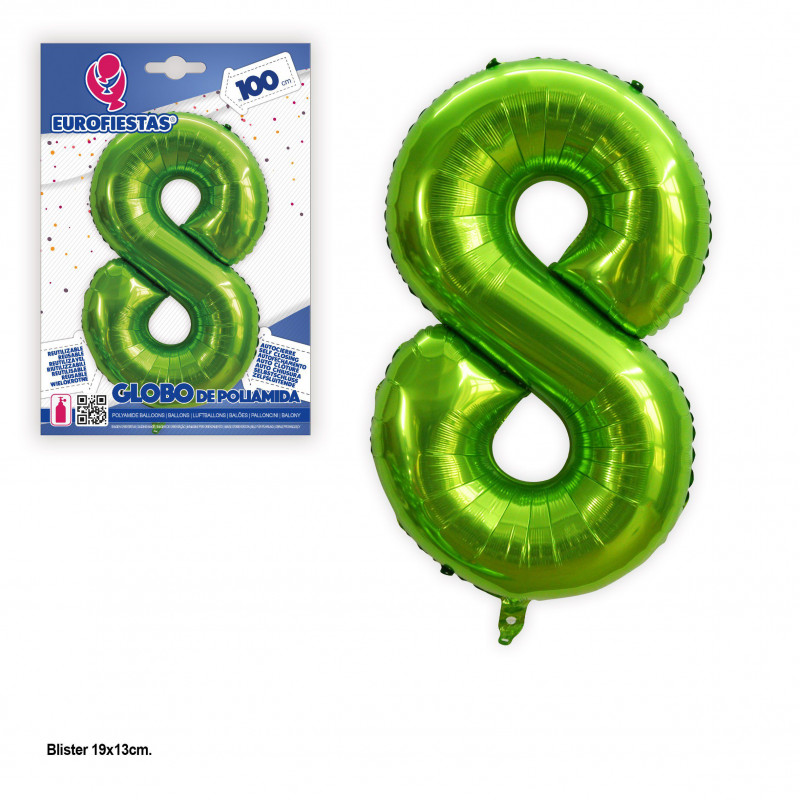 Ballon aluminium 1m vert n°8