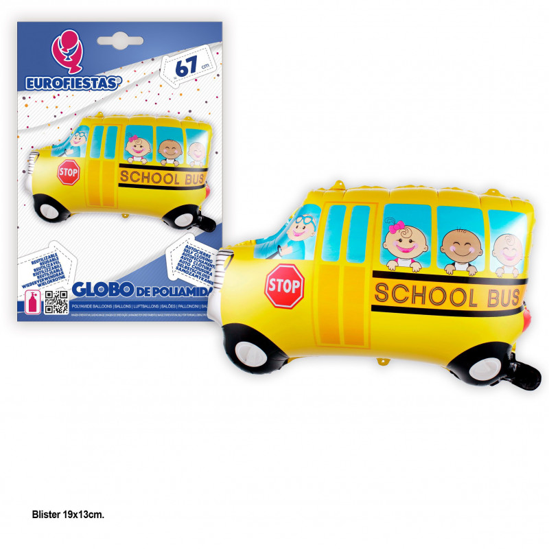 Ballon aluminium autobus scolaire 67cm