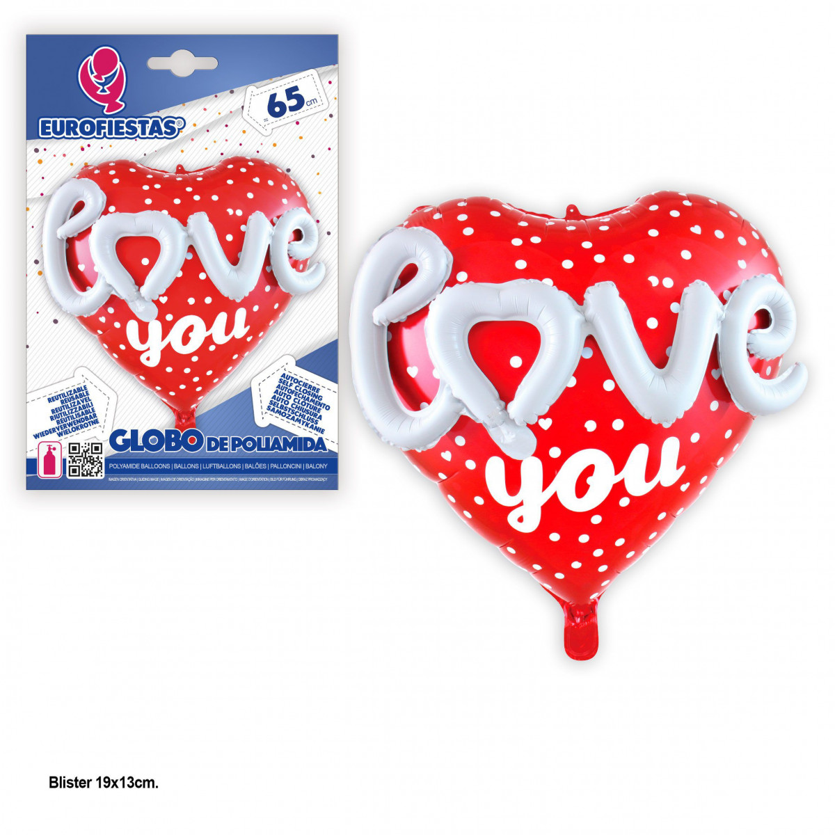 Ballon aluminium 3D coeur rouge amour 65cm