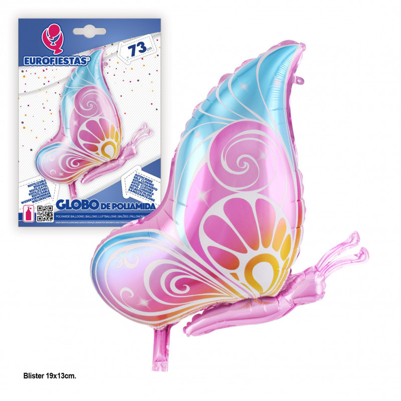 Ballon aluminium papillon rose 73cm