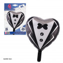 Torse boyfriend ballon coeur noir 43cm