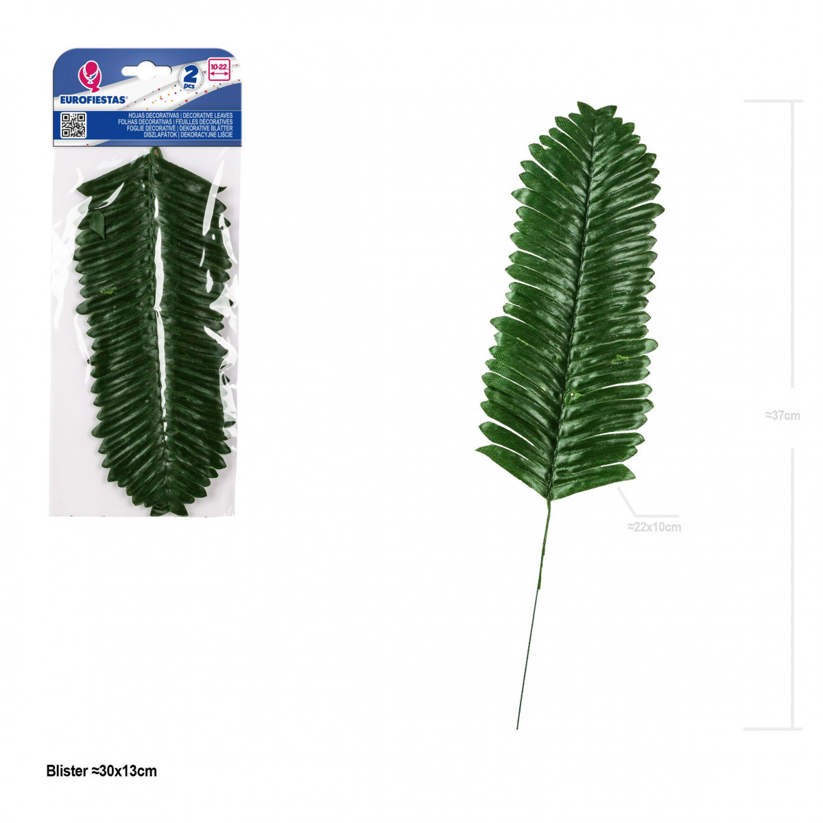 Feuille de cica décorative 22cm 2pcs