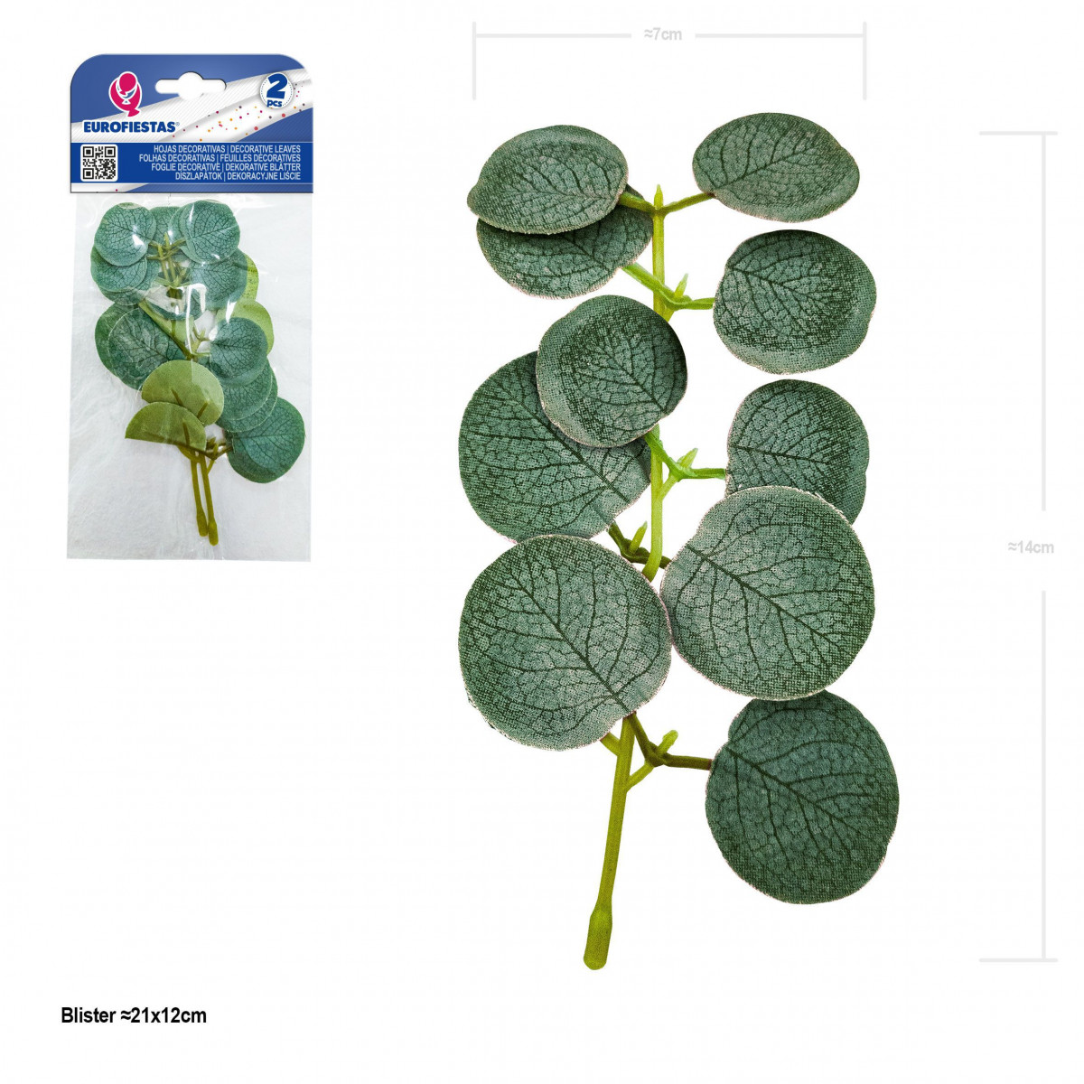 Feuille décorative Pilea 14cm 2pcs