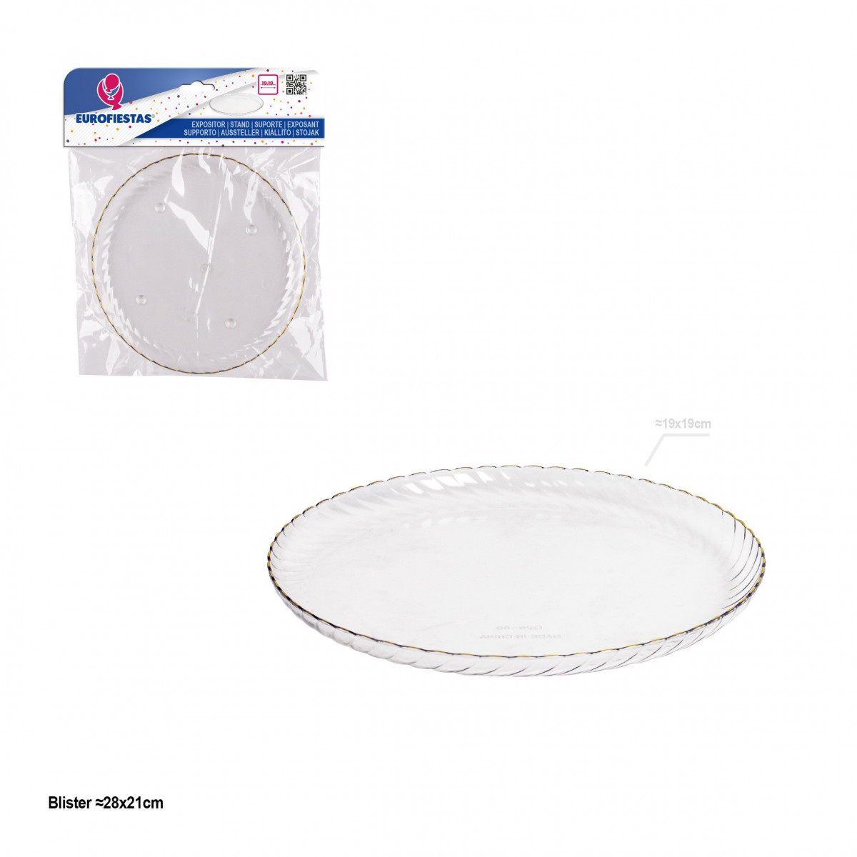 Petit plateau rond en plastique 19cm