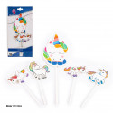 Topper licorne couleurs vives 5pcs