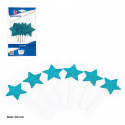 Topper étoiles pailletées bleues 6pcs