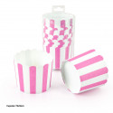 Moule à cupcake 12pcs 70x55mm rayures rose