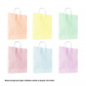 Sac cadeau macaron couleurs pastel 27x21x8cm 6ms med